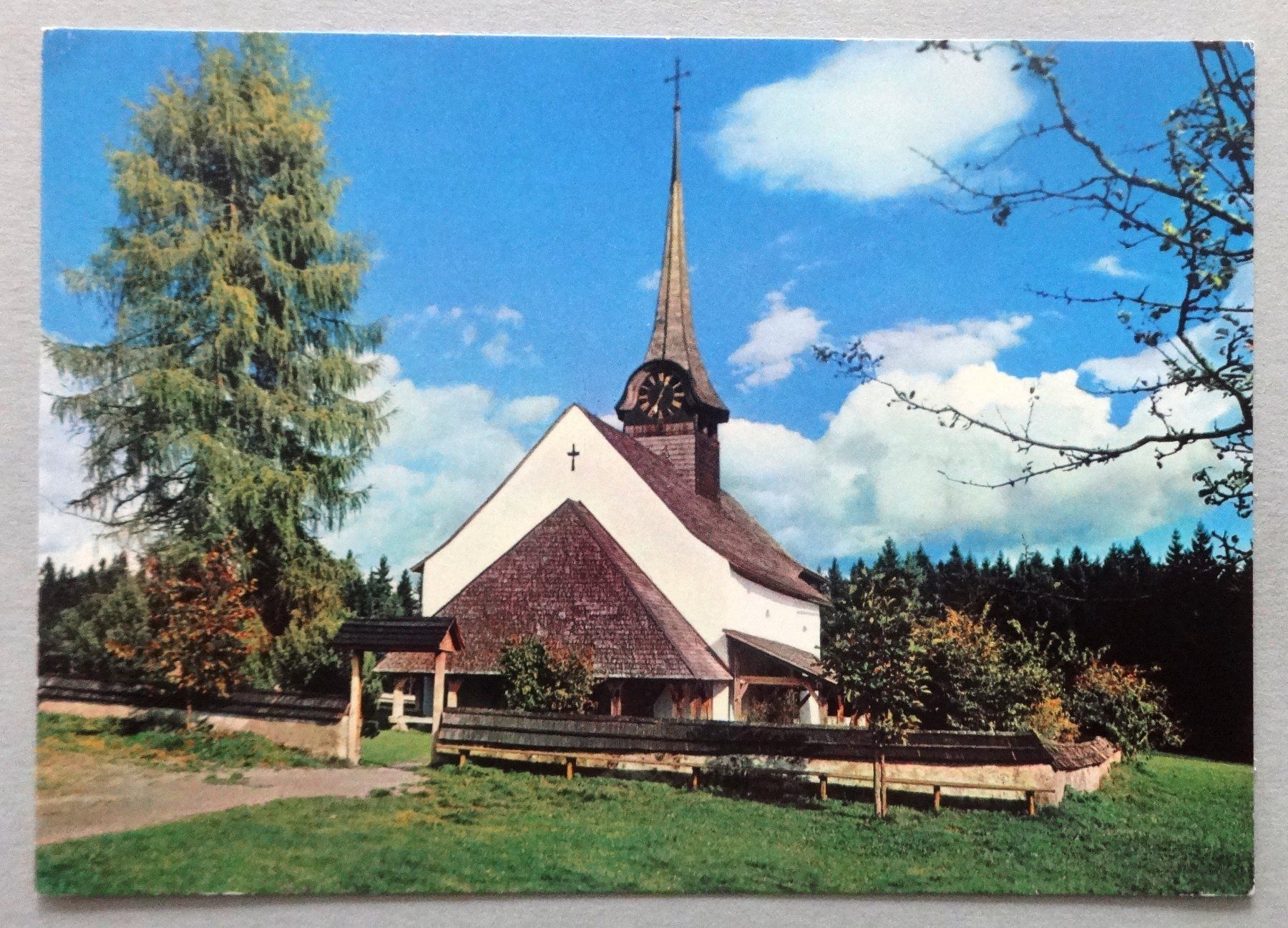 Ansichtskarten: Kirche Würzbrunnen, Röthenbach i. E. – Gebraucht aus Fétigny von Billy2miny