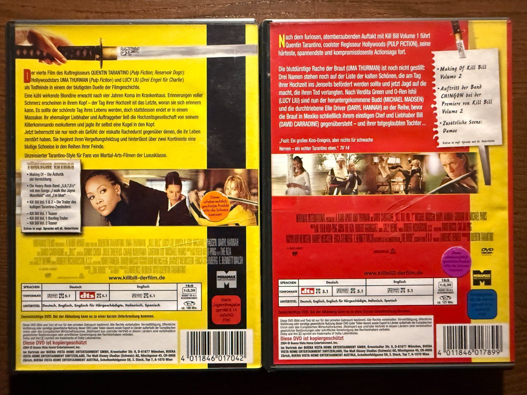 Tutti i DVDs: Kill Bill - Kill Bill 2 – Usato da Zürich venduto da FilmFreunde 1