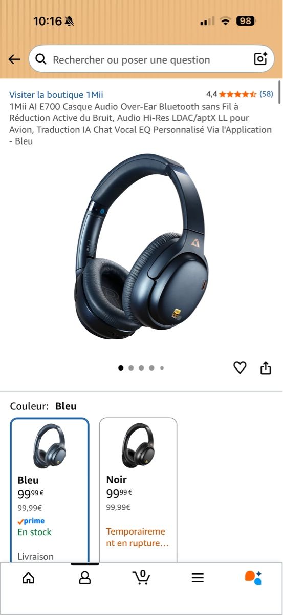 Cuffie: Casque Bluetooth 1Mii AI E700 – Nuovo e nell'imballaggio originale da Lausanne venduto da gio_qwg7 1
