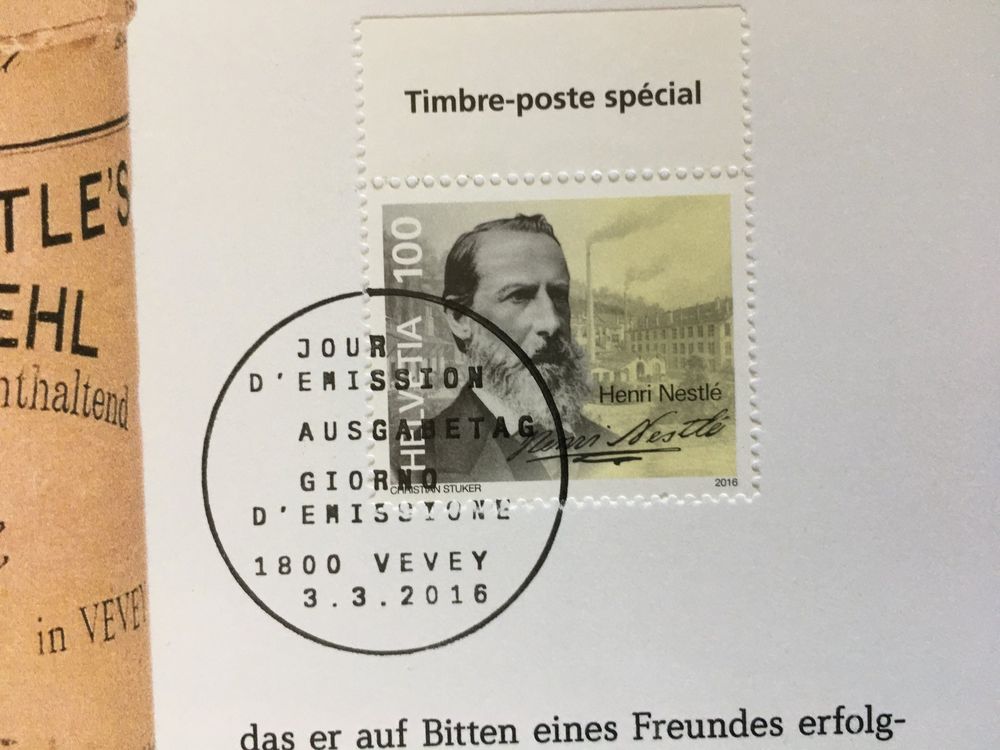 2016 Henri Nestle der Visionär 2x ZN 1580 Doppelseite tabs (Neu (gemäss