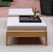 Tisch Ottomane Couchtisch Lounge Outdoor Teak Gartentisch