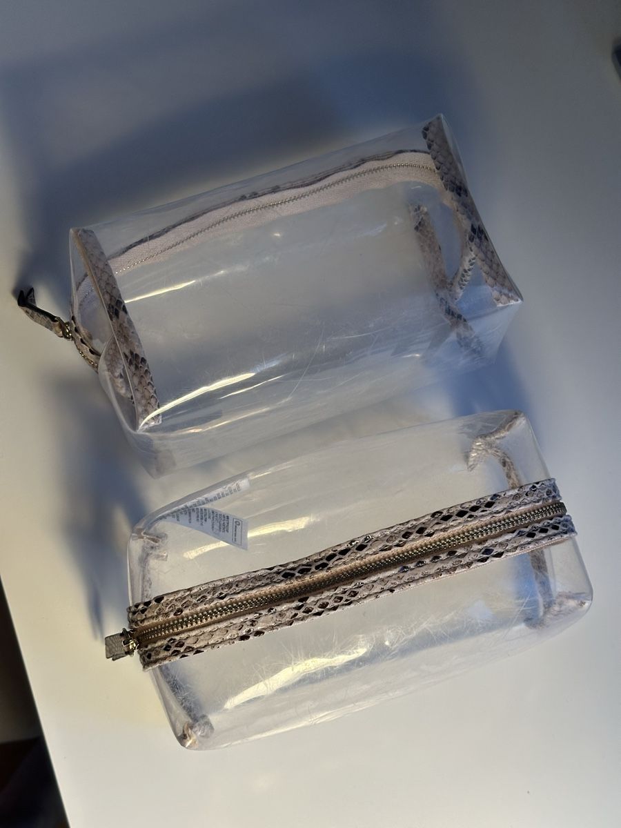 Custodie per cosmetici: 2x Transparente Kosmetiktasche mit Schlangenmuster – Usato da Hergiswil NW venduto da kaufe_at_kaufmann 2
