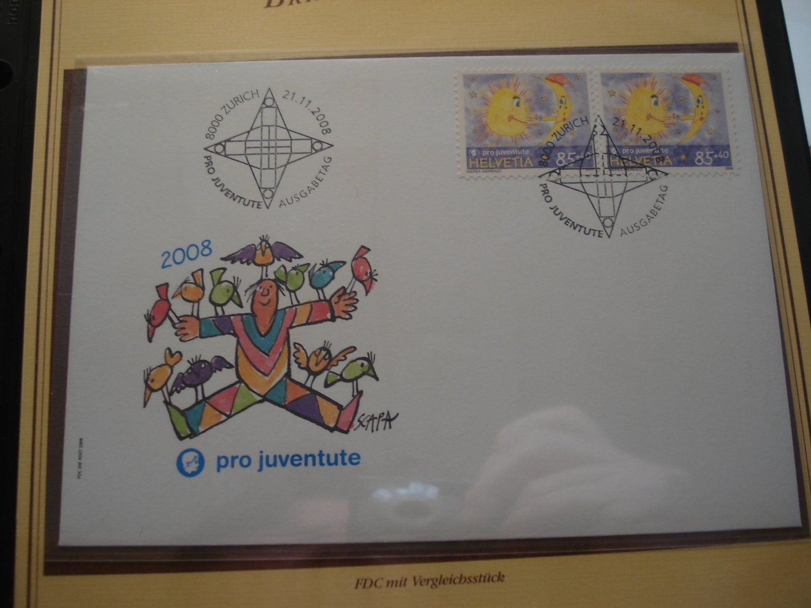 Tutti i francobolli: Abart "Juventute 2008" FDC Farbunterschied – Usato da Niederwil AG venduto da morostahu 1