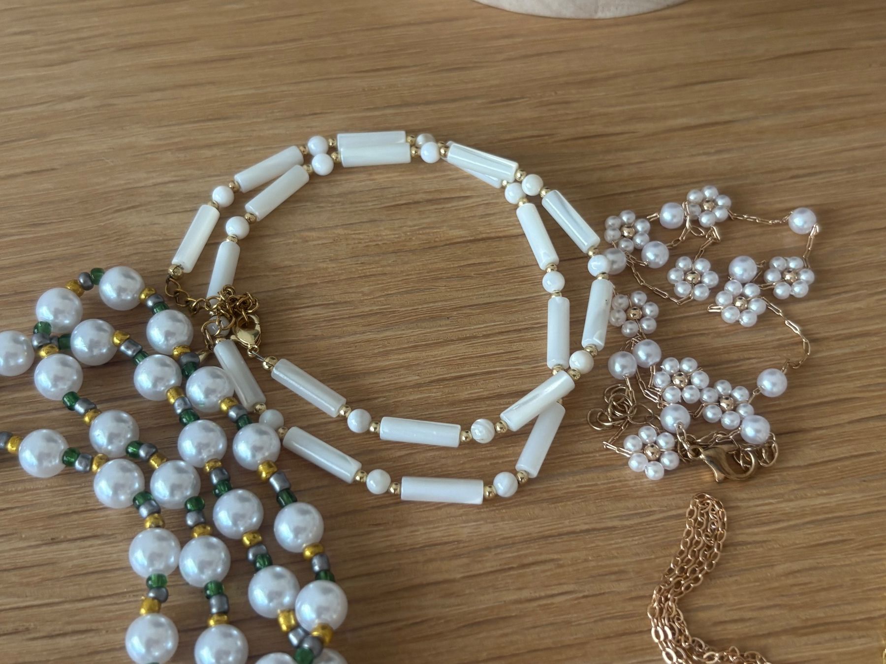 Ohrringe & -stecker: Luxus Elegante Set Kette Farbe:Gold Kunstperlen – Neu (gemäss Beschreibung) aus Biel-Bienne von Roserosse13 3