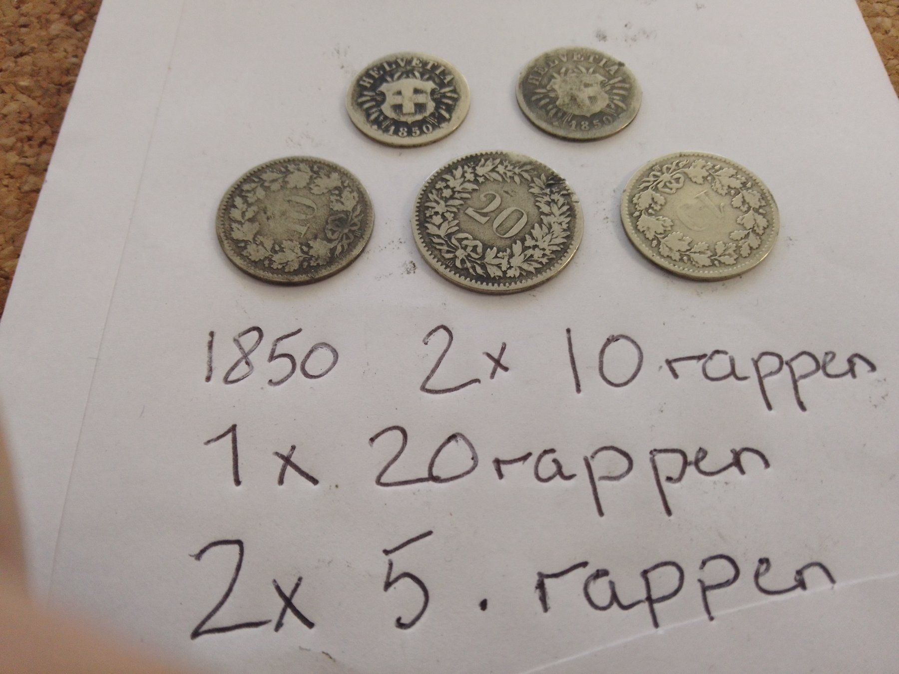 Toutes les monnaies: 1850 10/5/und 20 rappen – D'occasion à Adligenswil par madhater