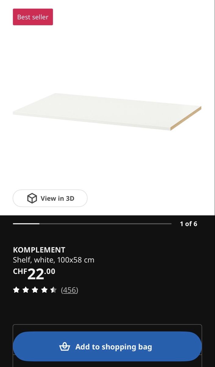 Scaffali: 2x KOMPLEMENT Shelf white 100x58 cm new – Nuovo (secondo la descrizione) da Buchs AG venduto da sxf96 4