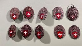 SAC Schweiz Alpenclub Abzeichen, 10 Stk, Defekte,  #6