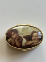 Oval Dose Engel Motiv Goldfarben mit Verzierung(S35)