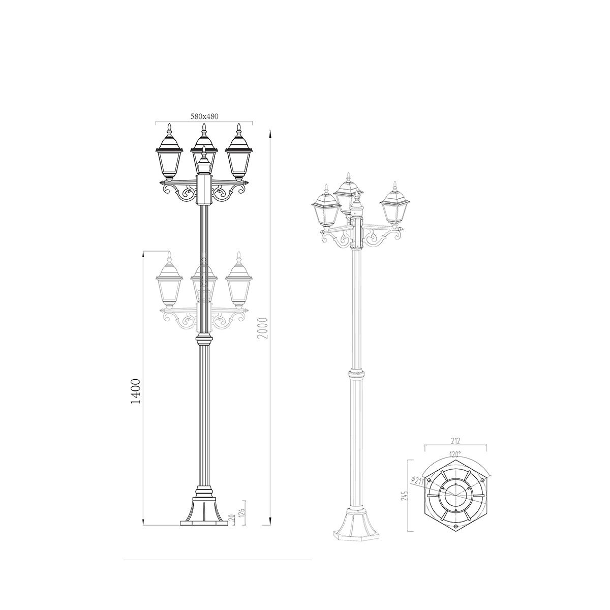 Lampade: Aussen Stehleuchte, Laterne, 200 cm Höhe – Nuovo (secondo la descrizione) da Kreuzlingen venduto da Smart-Light 5