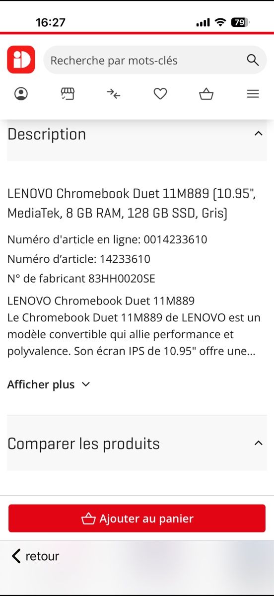 Lenovo Tablettes PC: Chomebook lenovo – D'occasion à Châtel-St-Denis par Cindy2424 1