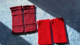 Handgestrickte Armstulpen, zwei Paare, warm für den Winter