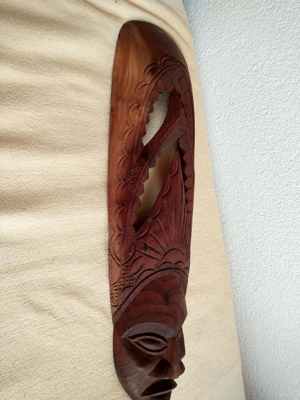 Internationale Kunst: Afrikanische Wandmaske Holz Maske vintage Afrika 65 cm – Gebraucht aus Löhningen von Chimae67 2