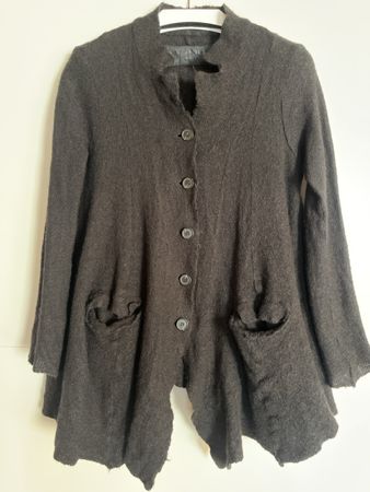 Rundholz DIP Jacke Pulli S Wolle Cashmere schwarz gewalkt A