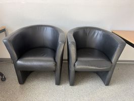 2 Clubsessel Leder schwarz
