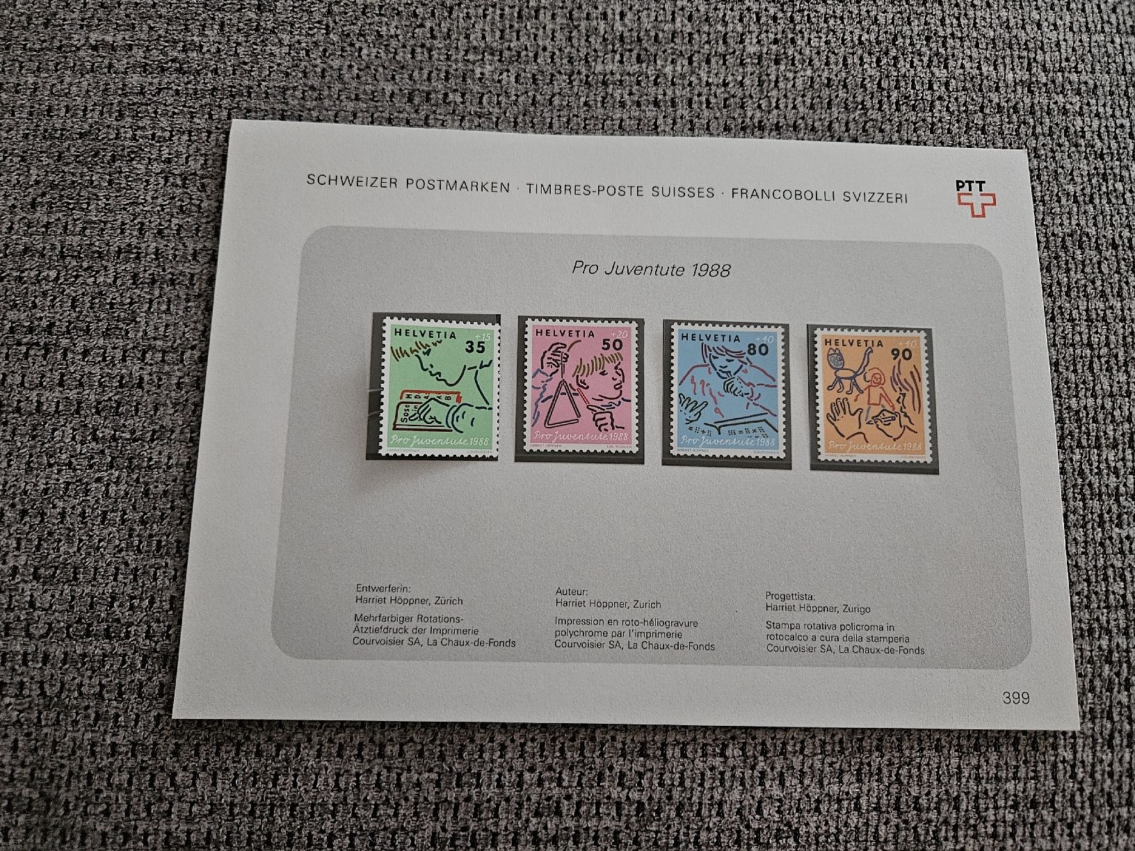 Tutti i francobolli: Schweizer Postmarken Helvetia Pro Juventute 1988 – Nuovo e nell'imballaggio originale da Chur venduto da Kohla1980 2