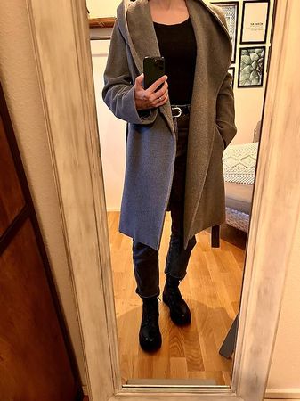 Wollmantel grau Grösse 36/38