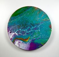 Acryl-Flüssigmalerei, kreisförmig