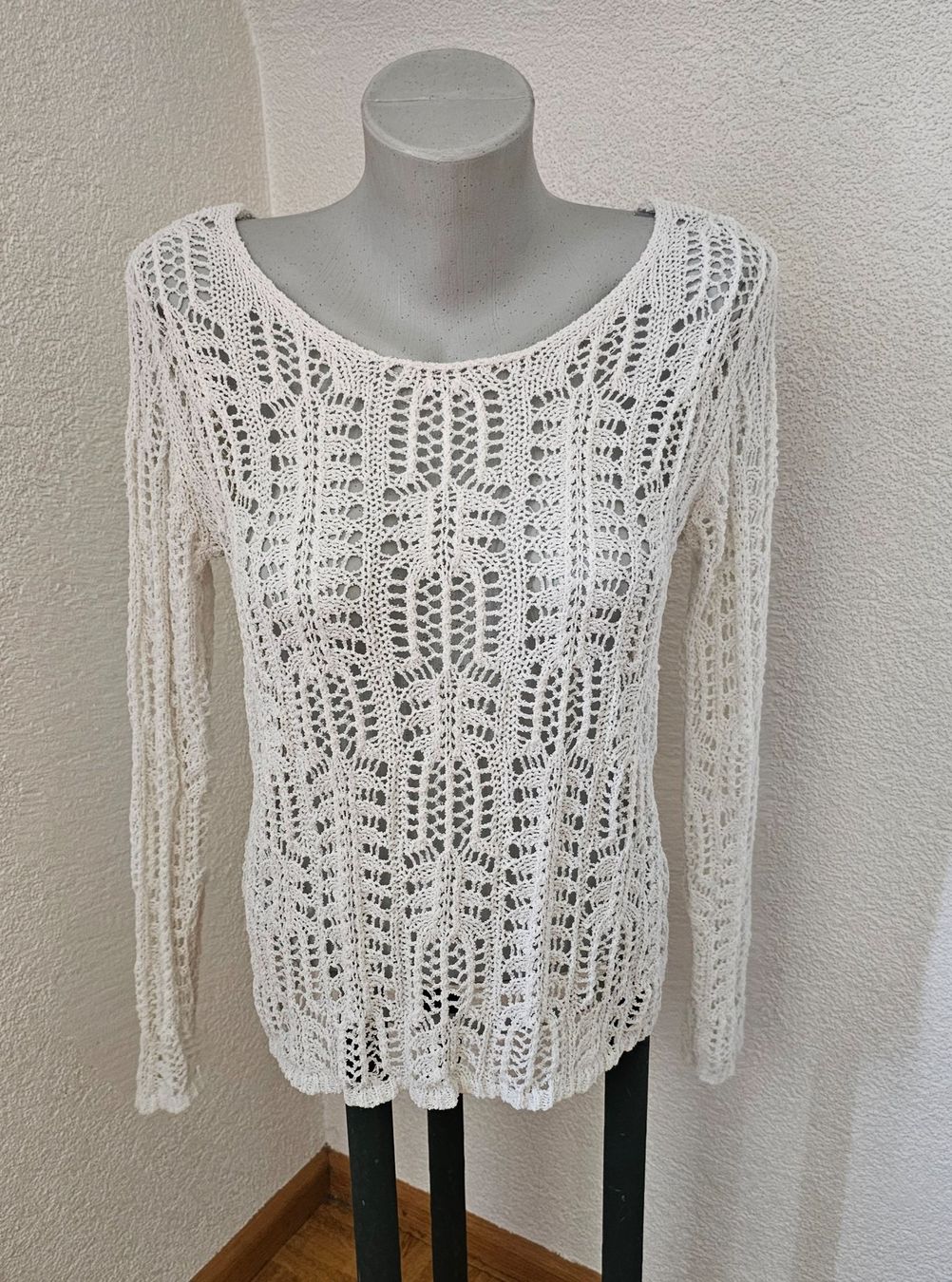 S.Oliver Maglioni & Felpe: Strick / Häkel Pullover Weiss S.Oliver Crochet ca. S/M – Usato da Füllinsdorf venduto da Sunnebliemli7