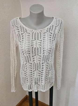 Strick / Häkel Pullover Weiss S.Oliver Crochet ca. S/M