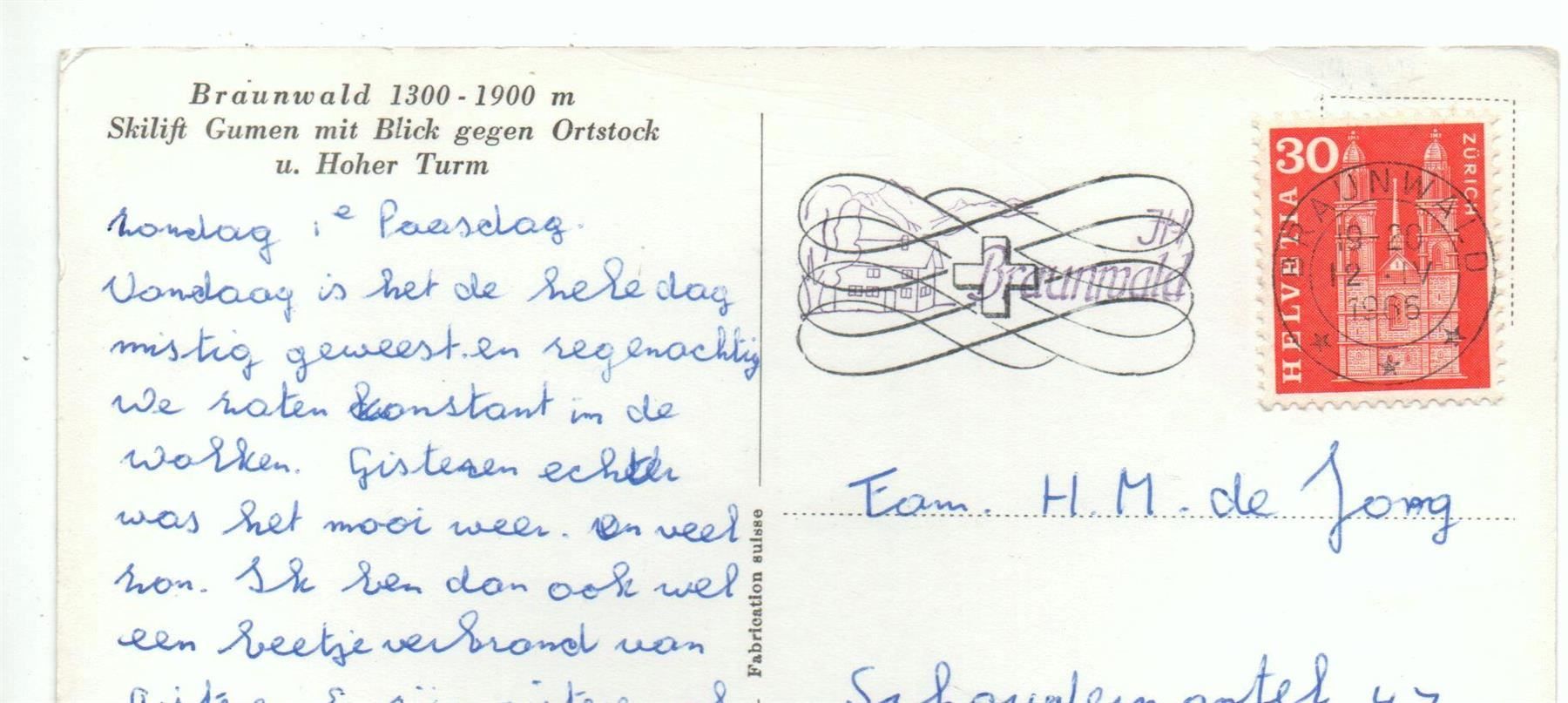 Cartes postales: BRAUNWALD Skilift Gumen – D'occasion à Jona par philajona 1