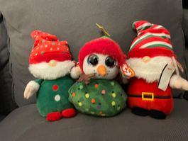 3er Set Weihnachts Ty Beanie Boo's Wichtel 🎅🏼🎄⛄Glubschi