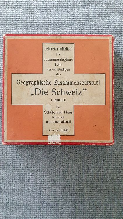 Antikes Puzzle "Die Schweiz" ca.1906/Kümmerly & Frey, selten 7