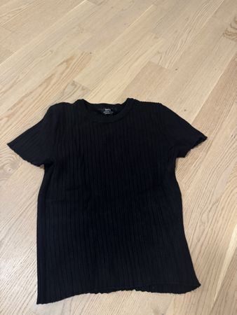 T-Shirt gerippt schwarz Grösse M