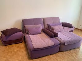 Canapé modulable d’occasion tissu violet soutenu – Genève 12