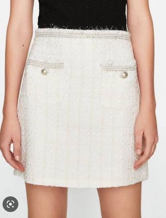Zara Woman cream tweed mini skirt. Size S. Chic style.