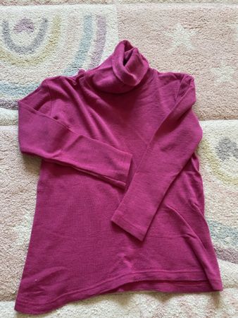 Rollkragenpullover Engel Wolle Seide pink Grösse 116/122