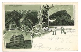 Gruss vom Hohen Kasten (AI)  Hotel - Alpstein - Litho - 1901