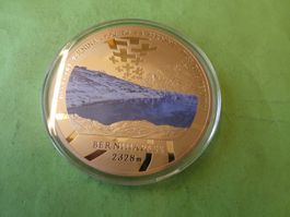 vergoldete Medaille PP 70 mm, Berninapass