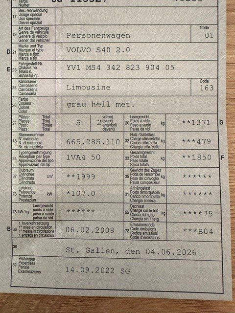 Volvo Automobili: Volvo S 40 2.0 Momentum – Usato da Oberriet SG venduto da jeepv8 8