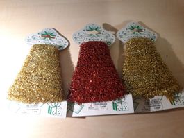 Schlingengirlanden 3 Stück 5 m 2 x gold, 1 x rot