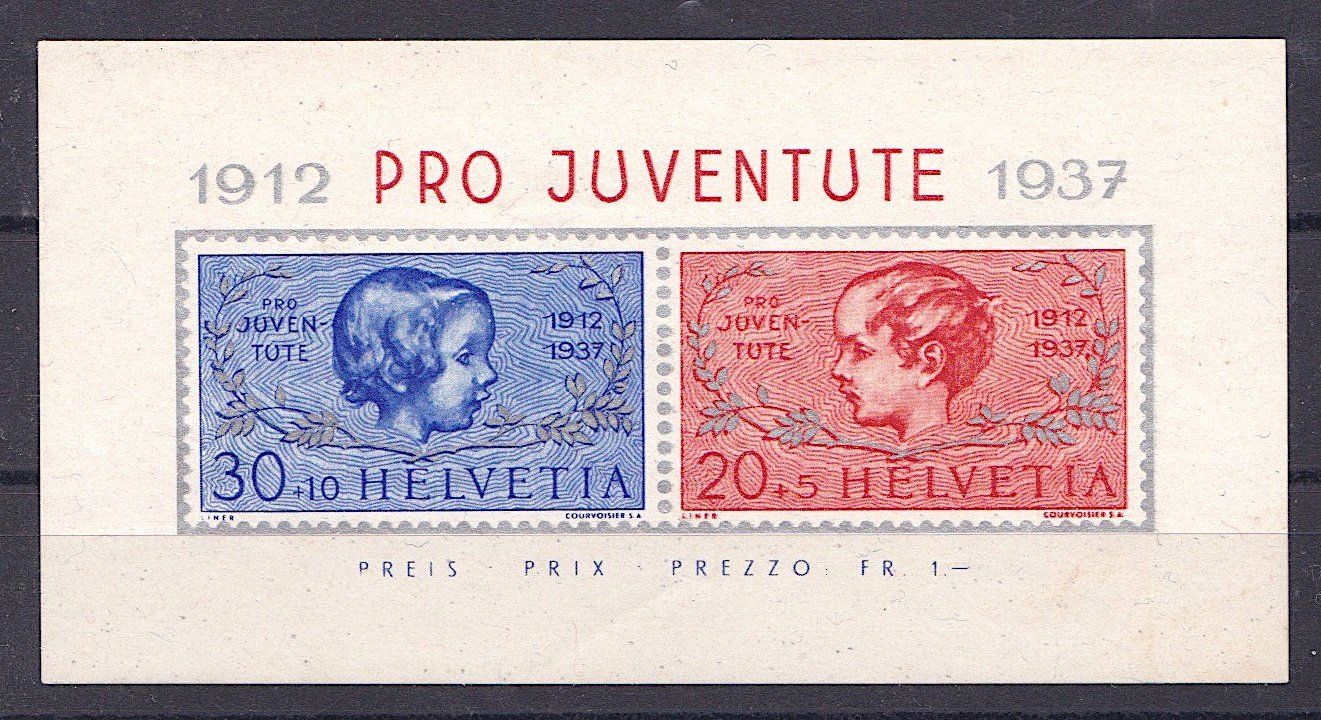Alle Briefmarken: PJ Jubiläumsblock 1937, postfrisch** – Neu (gemäss Beschreibung) aus Richterswil von Dyaris2025