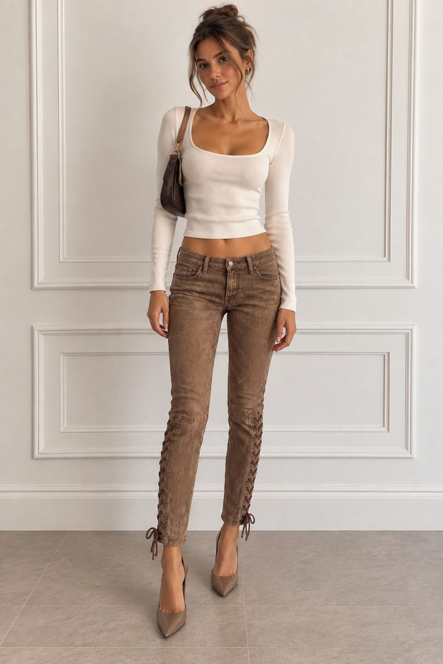 Ralph Lauren Jeans: Polo Ralph Lauren Lace Up Thompson Skinny Soft Pants – Gebraucht aus Corsier-sur-Vevey von Kristina.Nova