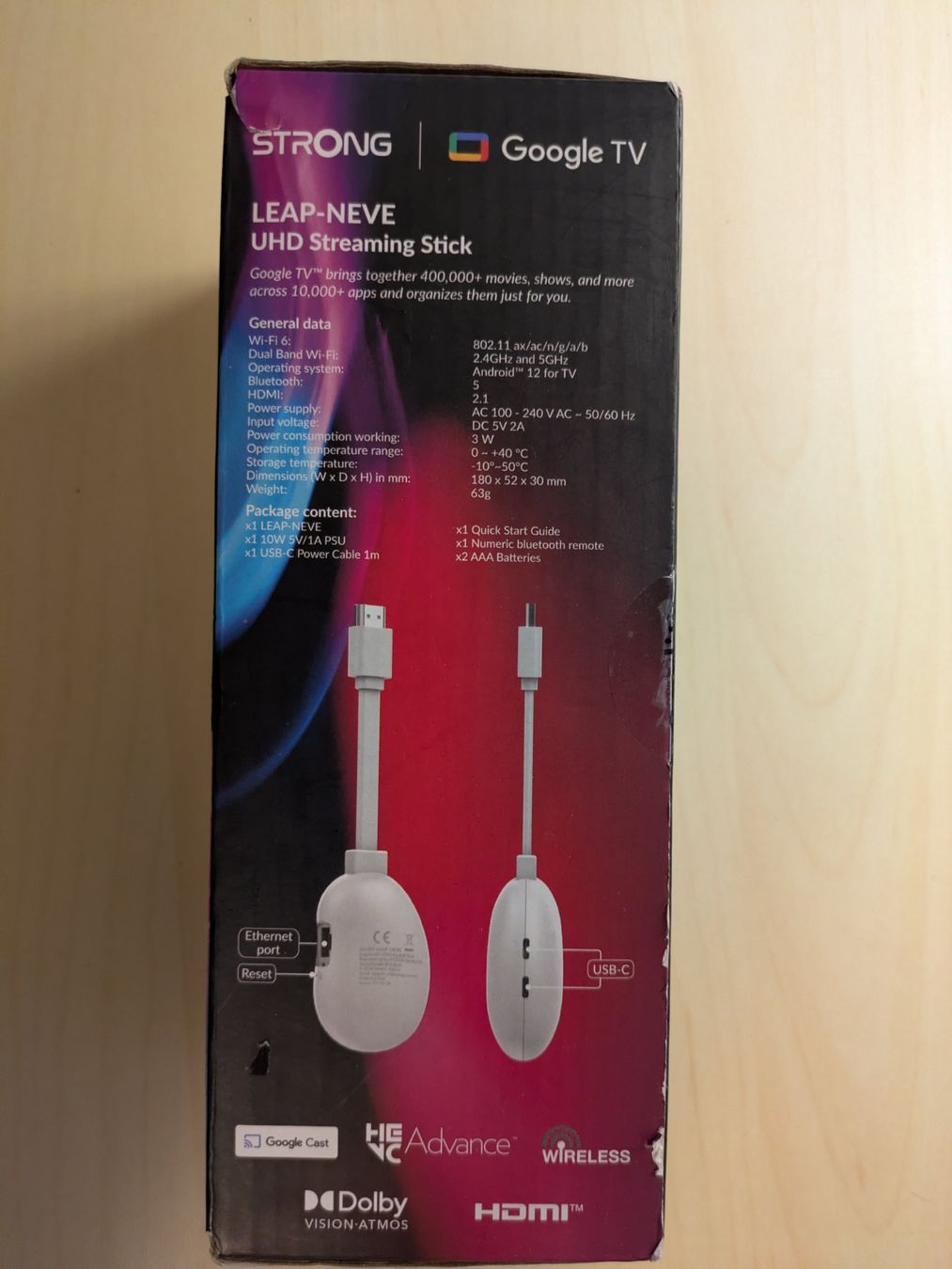 Lettore multimediale & Streamer: Strong UHD Streaming Stick LEAP-NEVE Google TV Android 12 4K – Nuovo e nell'imballaggio originale da Zürich venduto da ms993 1