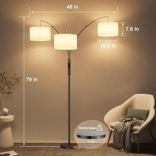 Lampes: 36W Bogenlampe Stehlampe mit Weiss Stoffschirm – Neuf avec emballage d'origine à Hundwil par Stallone6 5