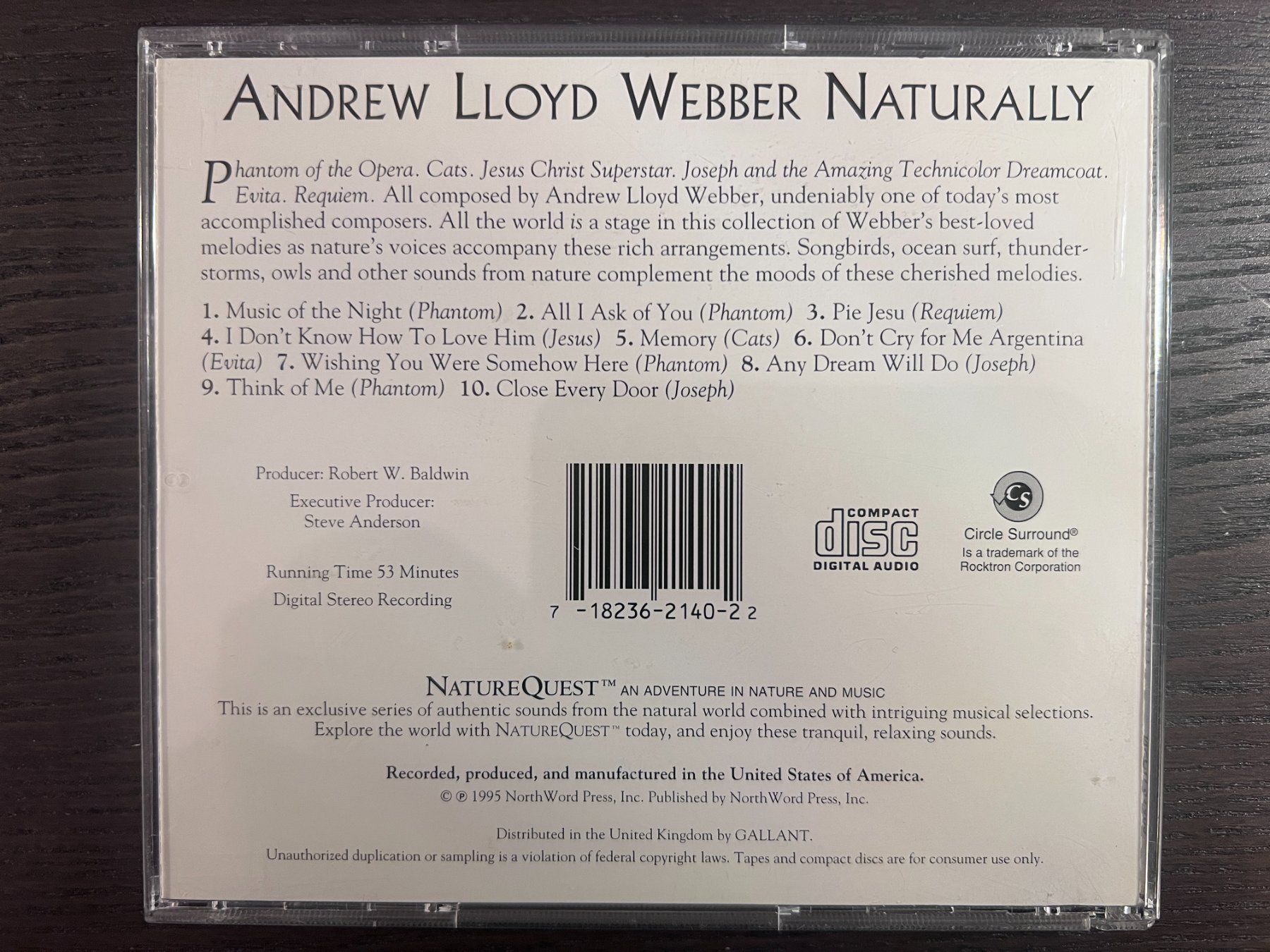 CD: Andrew Lloyd Webber - Naturally – Usato da Zürich venduto da MusikFreunde 1