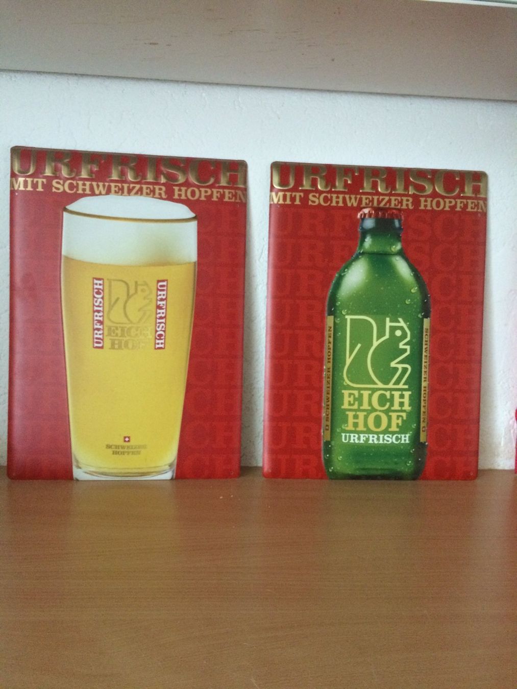 Eichhof Schilder: 2 BLECH-SCHILDER VON EICHHOF URFRISCH / LUZERNER BIER – Neu (gemäss Beschreibung) aus EMMETTEN von pfi_cbg5 8