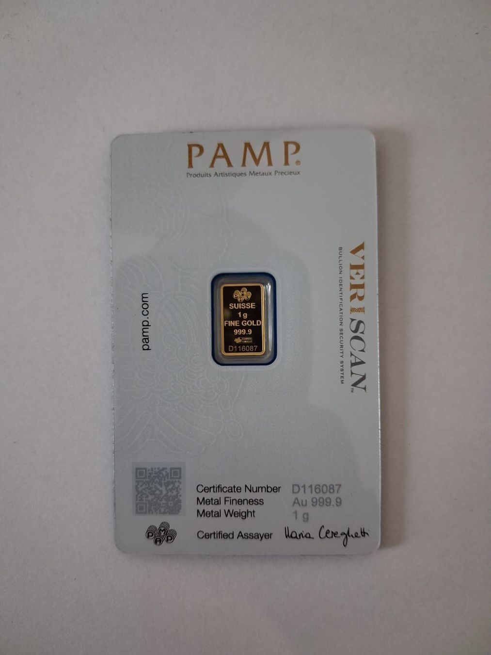 Pamp Metalli preziosi: PAMP Suisse 1g Or .9999 - Lingot scellé – Nuovo e nell'imballaggio originale da Dombresson venduto da Saluro