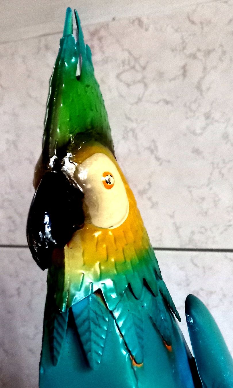 Statuette: Papagei Blechpapagei Gartendecko – Usato da Baar venduto da 2cvbaar 7