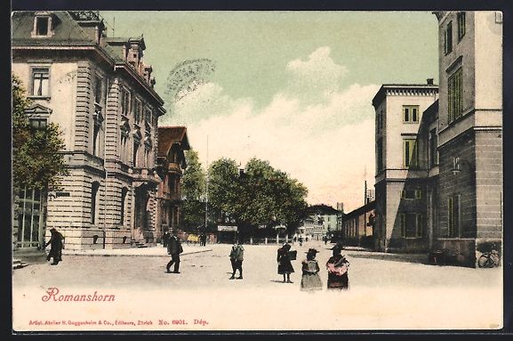 Cartes postales: Romanshorn, Strassenpartie mit Passanten – D'occasion à Berlin par bartko-reher