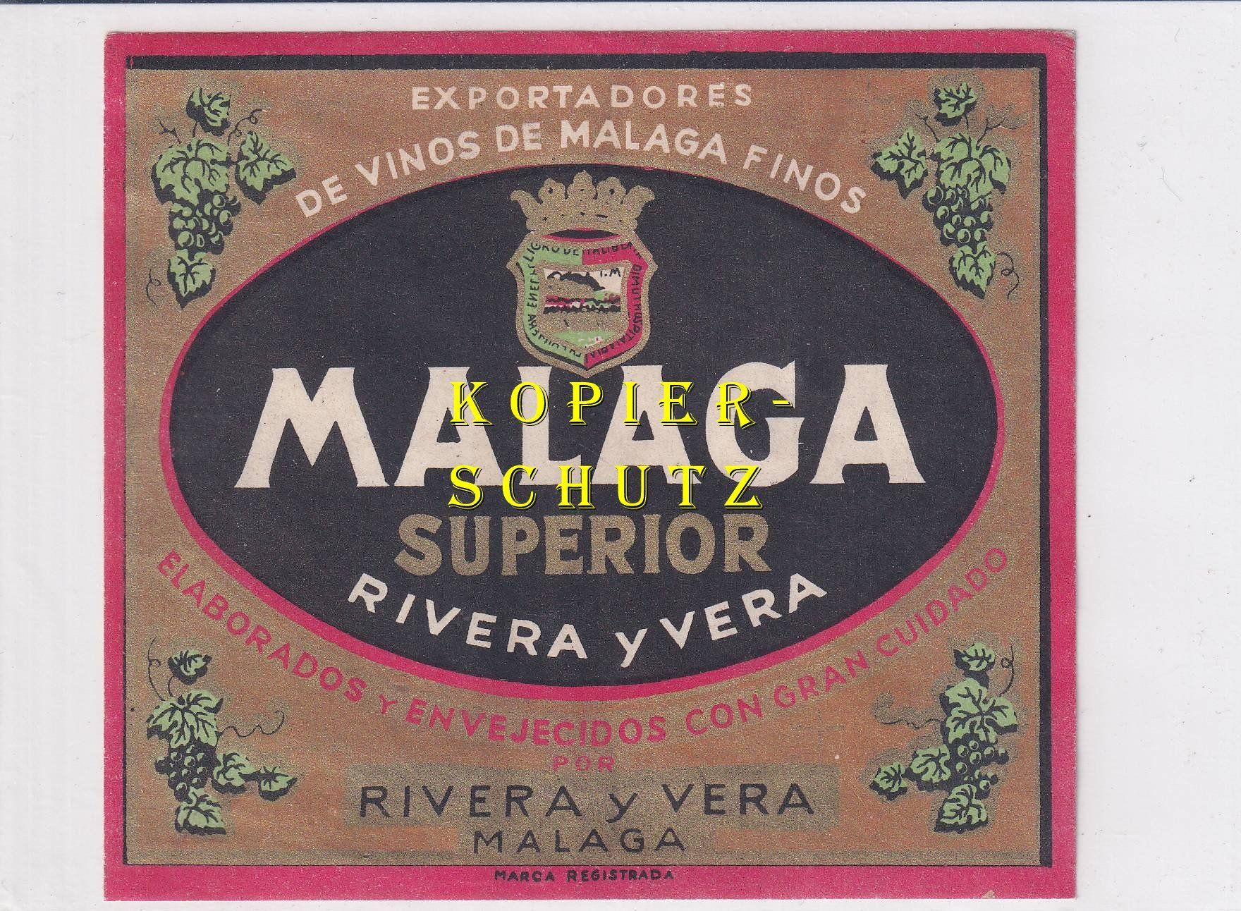 Papiere: Etikette - Malaga superior /bd – Gebraucht aus Hombrechtikon von Rudolf07
