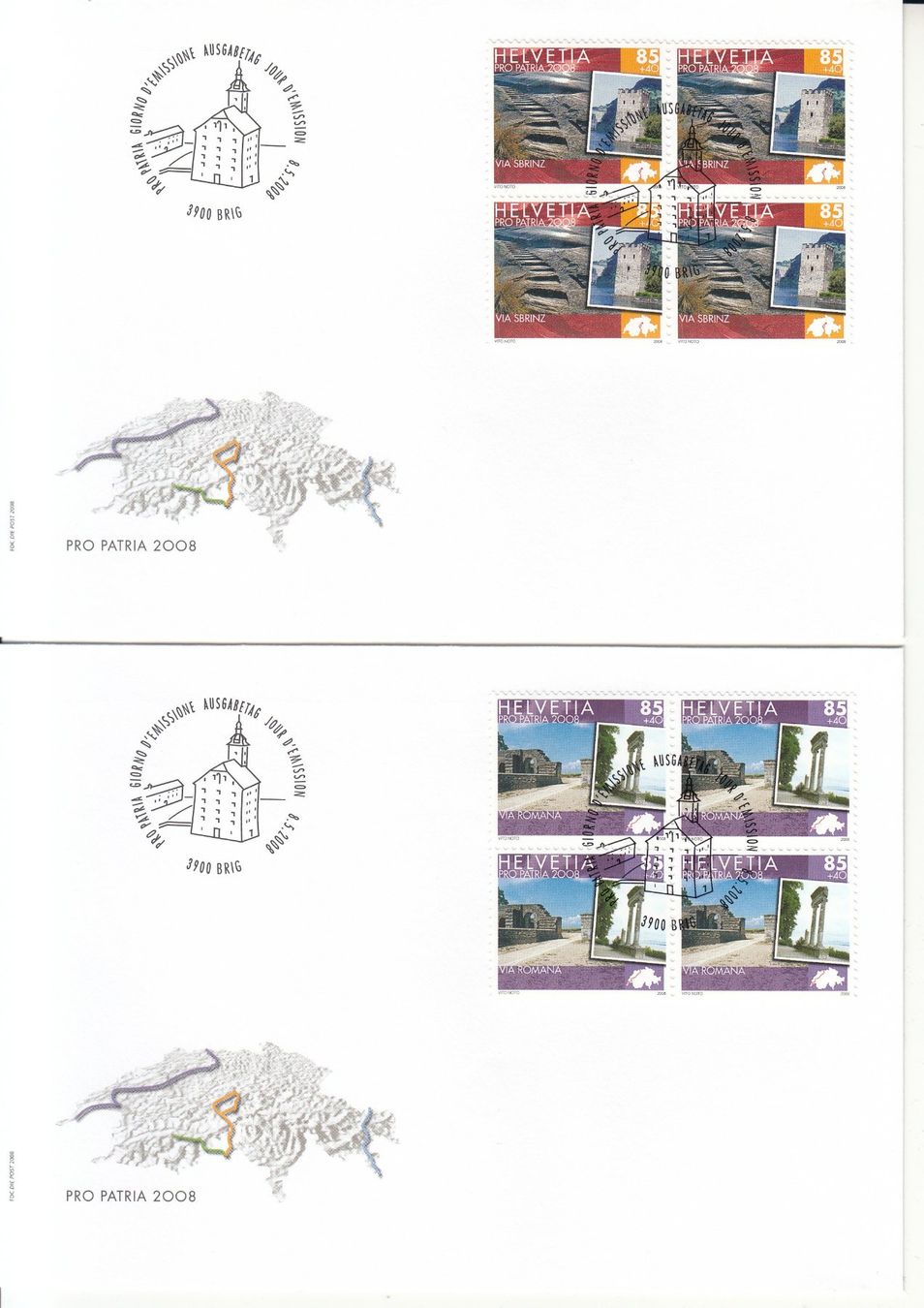 Tutti i francobolli: SBK B300 - B303 im 4er-Block FDC – Usato da Bürglen TG venduto da StampGraf 1