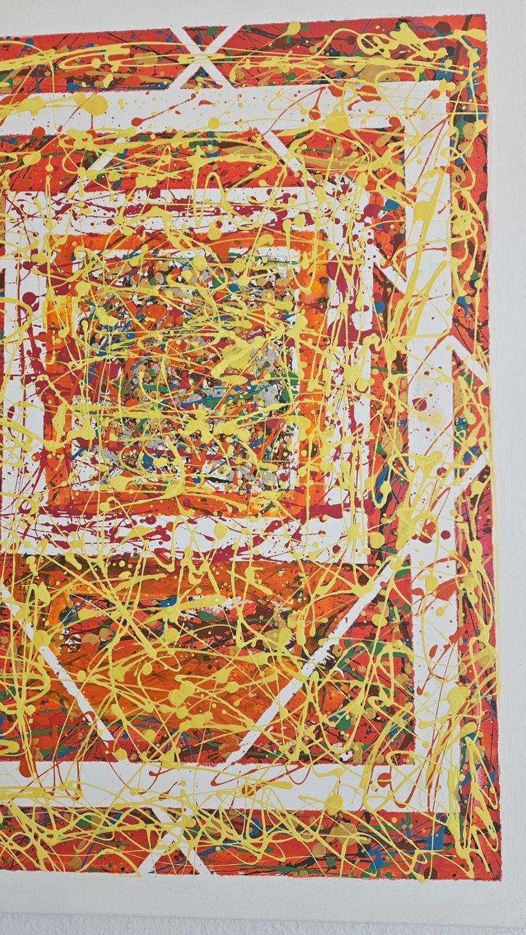 Gemälde: Tableau abstrait unique - Orange, jaune et blanc - Neuf – Neu (gemäss Beschreibung) aus Le Locle von fab_c9hh 5