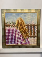 Original "Resting Cat" Oil Painting Framed - Summer