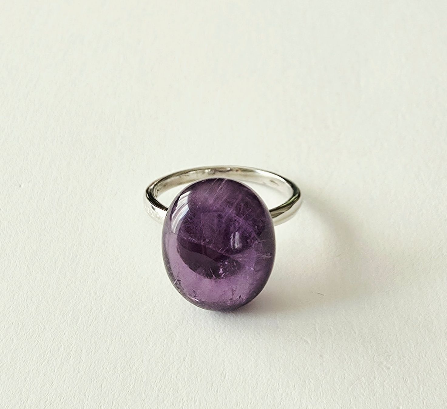 Anelli: Moderner Cabochon Natur-Amethyst Silberring 925 - Neu – Nuovo e nell'imballaggio originale da Uetikon am See venduto da Coralreef 6