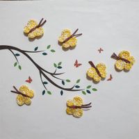 6 Stk Schmetterlinge gehäkelt, farfalle uncinetto 993 E