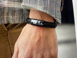 SCHWARZES RETRO LEDERARMBAND